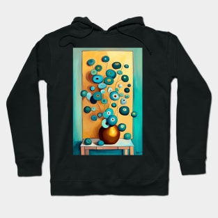 Cute Abstract Flowers in a Gold Vase Still Life Painting Hoodie